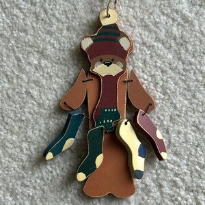 Bear with stockings ornament
